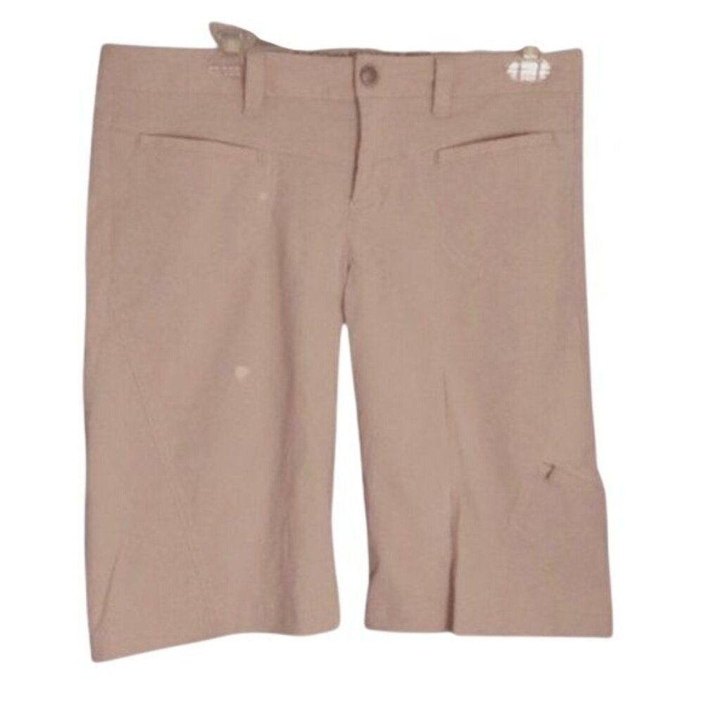 Athleta Size 8 Bermuda Shorts Womens Beige Nylon Blend Drawstring